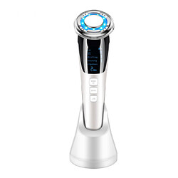 Chrono Masseur de lifting facial EMS, thérapie par photons LED combinée avec le chaud et le froid(Blanc)