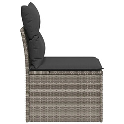 Acheter vidaXL Chaise de jardin sans accoudoirs avec coussins gris poly rotin