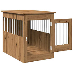 Acheter vidaXL Meuble de cage pour chiens chêne artisanal 55x80x68 cm