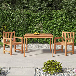 vidaXL Ensemble à manger de jardin 3 pcs Bois de teck massif