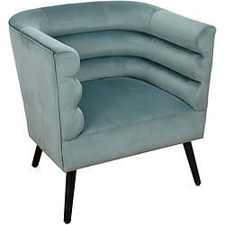 The Home Deco Factory Fauteuil en velours Amélia Vert de gris.