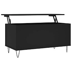 vidaXL Table basse Noir 90x44,5x45 cm Bois d'ingénierie