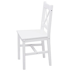 Decoshop26 Lot de 2 chaises de cuisine design rustique en bois de pin blanc 04_0007353