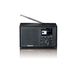 Lenco Radio DAB+/FM compacte et élégante avec Bluetooth® et caisson en bois DAR-017BK Argent-Noir