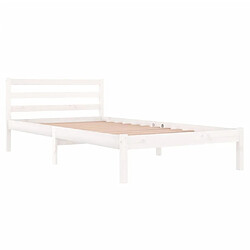 Avis Maison Chic Lit adulte - Lit simple Cadre de lit,Structure du lit Contemporain Bois massif de pin 100x200 cm Blanc -MN80382