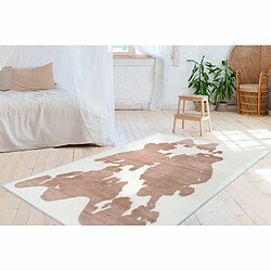 Paris Prix Tapis Imitation Fourrure Rabbit Taupe & Blanc 160 x 230 cm