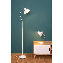 LEITMOTIV Lampe à poser design vintage Hood - H. 37,5 cm - Blanc