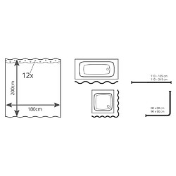 Avis RIDDER Rideau de douche Funanas 180x200 cm