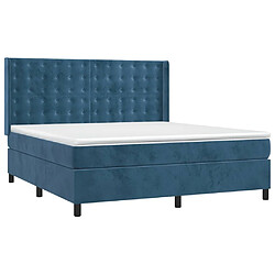 Avis Maison Chic Lit adulte- Lit + matelas,Sommier à lattes de lit et matelas Bleu foncé 180x200cm Velours -GKD71501