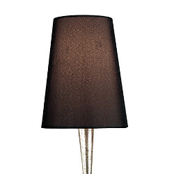 Acheter Luminaire Center Lampe de Table Paola 1 Ampoule E14, argent peint avec Abat jour noir & goutelettes en verre noir