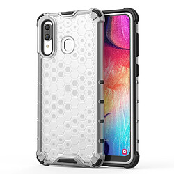 Wewoo Coque Rigide Etui antichoc en nid d'abeille PC + TPU pour Galaxy A30 Gris