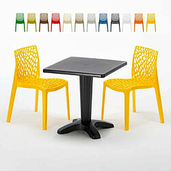 Grand Soleil Table et 2 chaises colorées polypropylen