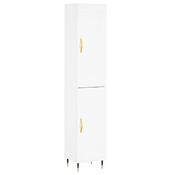 vidaXL Buffet haut Blanc 34,5x34x180 cm Bois d'ingénierie