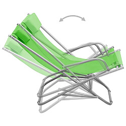 Maison Chic Lot de 2 Chaises de salon pour relax | Chaises à bascule ,Fauteuil Acier Vert -GKD61989 pas cher