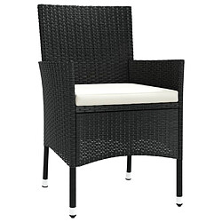 Avis Maison Chic Lot de 4 Chaises de jardin,Fauteuil d'extérieur avec coussins Résine tressée Noir -MN86890