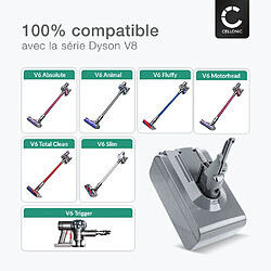 Avis Batterie pour Dyson V8, V8 Absolute, V8 Animal, V8 Animal Exclusive, V8 Fluffy, V8 Range (Dyson 215681), SV10, SV25 4000mAh de CELLONIC