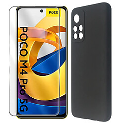 Film verre trempé pour Xiaomi Poco M4 Pro 5G 6.6" + Coque de protection en silicone noir - Visiodirect -