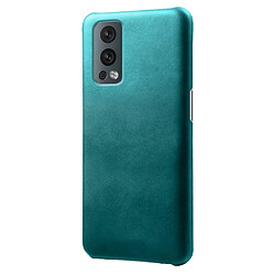 Coque en TPU + PU couleur unie simple vert pour votre OnePlus Nord 2 5G