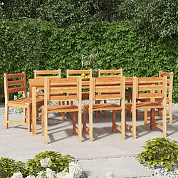 Salle à dîner de jardin 9 pcs,Table et chaise à manger Bois de teck solide -MN71456