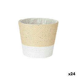 Ibergarden Cache-pot Blanc Corde Plastique 16 x 14,5 x 16 cm (24 Unités)