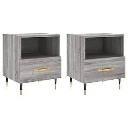 Maison Chic Lot de 2 Tables de chevet - Tables de Nuit sonoma gris 40x35x47,5 cm