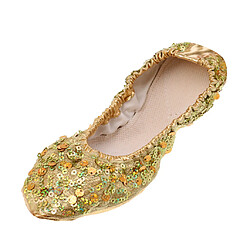 Avis Chaussures de danse du ventre semelles douces danse chaussures de performance avec des paillettes l d'or