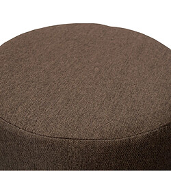 Avis Mobili Rebecca Pouf Assise Tissu Rond Marron Beige Vintage 45x35x35