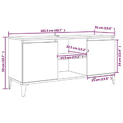 vidaXL Meuble TV avec pieds en métal Chêne sonoma 103,5x35x50 cm pas cher