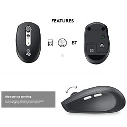 Universal Souris Bluetooth sans fil silencieuse 2,4 GHz Unified Dual Mode 1000 DPI Multiple Devices Optical Silent Office Mouse PC | Mouse (Noir)