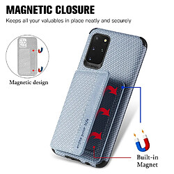 Coque en TPU + PU avec béquille et porte-carte bleu pour votre Samsung Galaxy S20 Plus