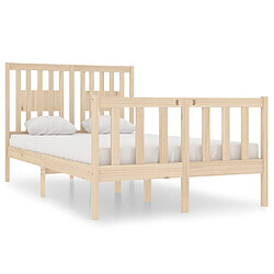 vidaXL Cadre de lit sans matelas 120x190 cm bois massif