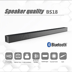 Universal Haut-parleur mural de la barre de son 40W Haut-haut-parleur Home Theater TV Speaker pour ordinateur Bluetooth haut-parleur Soundbar Subwoofer avec boîte centrale de musique FM AUX | Soundbar (Noir)