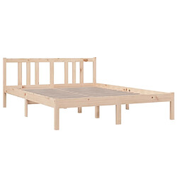 Avis Maison Chic Lit adulte - Lit simple Cadre de lit,Structure du lit Contemporain Bois massif 140x190 cm -MN16661