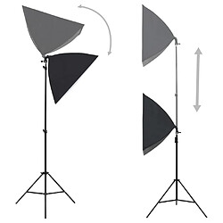 vidaXL Lampes de studio professionnelles 2 pcs 40x60 cm Acier Noir