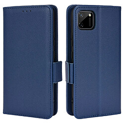 Etui en PU texture litchi avec support, bleu foncé pour votre Realme C11