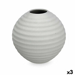 Gift Decor Vase Gris Céramique 25 x 25 x 25 cm (3 Unités) Sphère