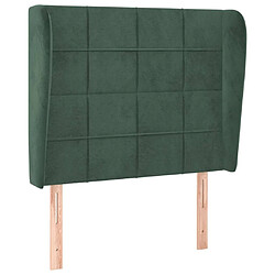 Maison Chic Tête de lit moderne avec oreilles pour chambre - Décoration de lit Vert foncé 103x23x118/128 cm Velours -MN36367