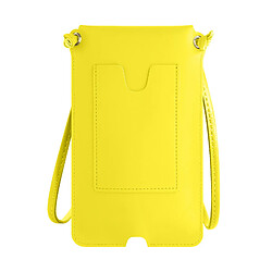 Avizar Pochette Bandoulière Smartphone avec Rangement carte Simili cuir jaune