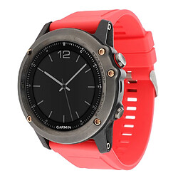 Bracelet en silicone 22mm souple avec boucle de couleur argent rouge pour votre Garmin Fenix 5/5 Plus/Forerunner 935