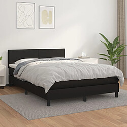 Maison Chic Lit Adulte - Lit simple Lit à sommier tapissier avec matelas moelleux - Meuble de Chambre - Noir 140x200 cm Similicuir -MN66588