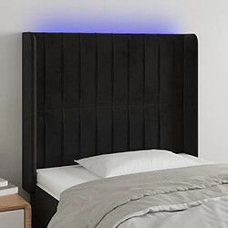 vidaXL Tête de lit à LED Noir 93x16x118/128 cm Velours