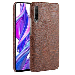 Wewoo Coque PC antichoc texture crocodile + PU pour Huawei Honor 9X / 9X Pro marron