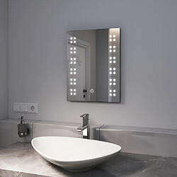 EMKE Miroir lumineux salle de bain 39x50cm, Miroir avec éclairage avec Interrupteur Tactile, Miroir LED Lumière Blanche Froide