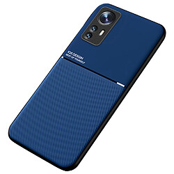 Coque en TPU + PU motif lignes bleu pour votre Xiaomi 12/12X