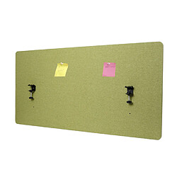 Decoshop26 Cloison de table acoustique brise-vue pour bureau tableau d'affichage à double paroi en tissu vert 60 x 120 cm 04_0006430