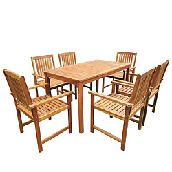 vidaXL Jeu de salle à manger d'extérieur 7 pcs Bois d'acacia solide