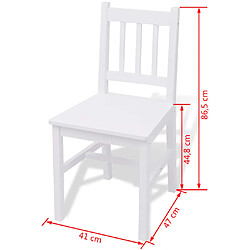 vidaXL Jeu de salle à manger 7 pcs Pinède Blanc pas cher