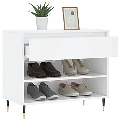 Acheter Maison Chic Armoire à chaussure,Meuble à Chaussures Blanc brillant 70x36x60 cm Bois ingénierie -MN83645