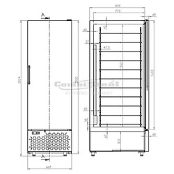 Armoire Negative - 658 litres crème glacée - Combisteel