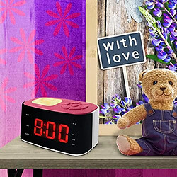 Metronic radio Réveil Veilleuse pour Enfant Gulli FM USB rose blanc